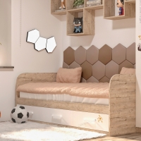   Кровать-диван   с мягкой спинкой соты  Футбол Mebelkon