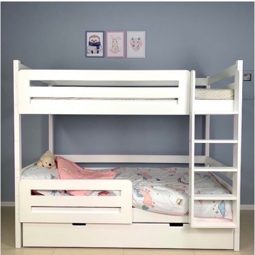 Дитяче  двох'ярусне ліжко дерев'яне  з шухлядами  505W