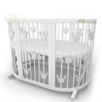 Кроватка для новорожденных овальная Smart Bed Oval+декор