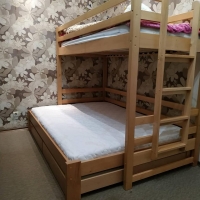 Кровать-чердак с увеличенным нижним спальным местом деревянная Torry