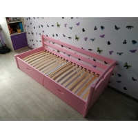  Дитяче ліжко кутове  дерев'яне Arina з ящиками