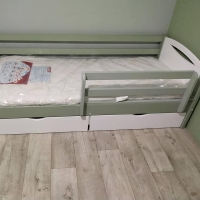  Дитяче ліжко дерев'яне кутове  Mona з ящиками