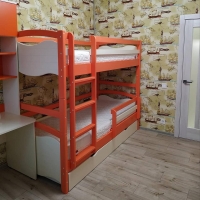 Ліжко двоярусне дерев'яне Fabio з ящиками 