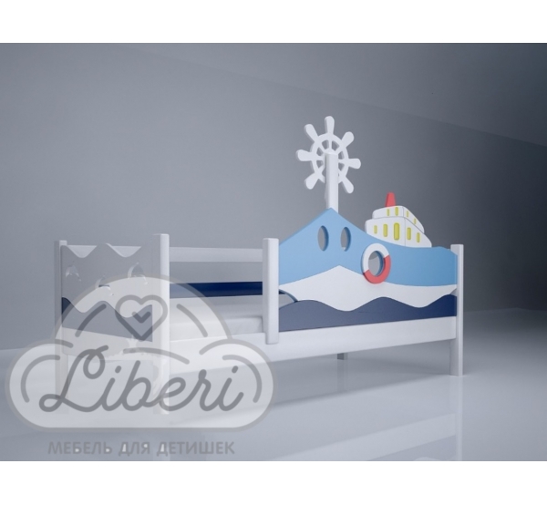 Кровать детская декорированная "Морячок"+борт